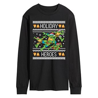 Men's Teenage Mutant Ninja Turtles Holiday Heroes Long Sleeve Graphic Tee
