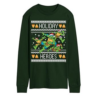 Men's Teenage Mutant Ninja Turtles Holiday Heroes Long Sleeve Graphic Tee
