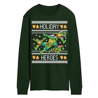Men's Teenage Mutant Ninja Turtles Holiday Heroes Long Sleeve Graphic Tee