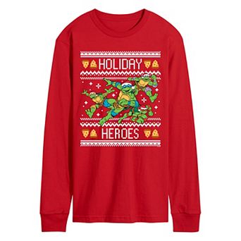 Men's Teenage Mutant Ninja Turtles Holiday Heroes Long Sleeve Graphic Tee
