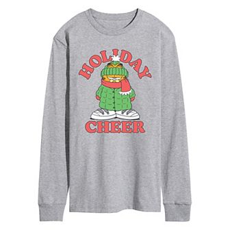 Men's Garfield Holiday Cheer Long Sleeve Graphic Tee