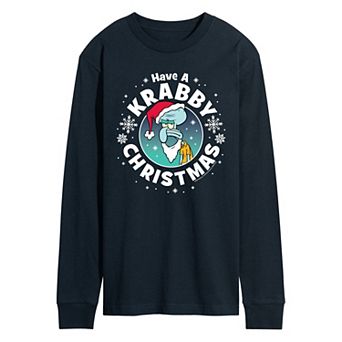 Men's SpongeBob SquarePants Have A Krabby Christmas Long Sleeve Graphic Tee