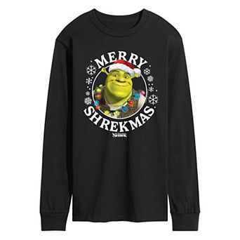 Men's Shrek Merry Shrekmas Long Sleeve Graphic Tee