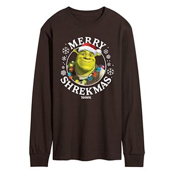 Men's Shrek Merry Shrekmas Long Sleeve Graphic Tee