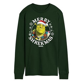 Men's Shrek Merry Shrekmas Long Sleeve Graphic Tee