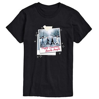 Men's The Beatles Happy Christmas Polaroids Graphic Tee