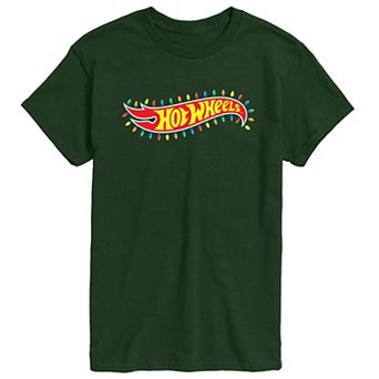 Men's Hot Wheels Logo Christmas Lights Graphic Tee