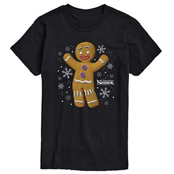 Men's Shrek Gingy Snowflakes Graphic Tee