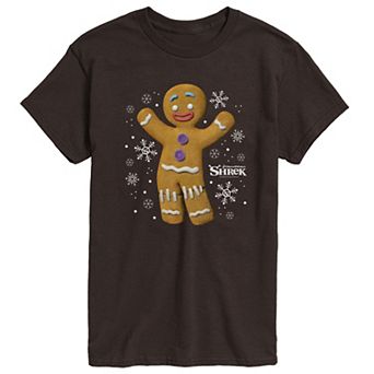 Men's Shrek Gingy Snowflakes Graphic Tee