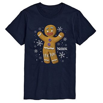 Men's Shrek Gingy Snowflakes Graphic Tee