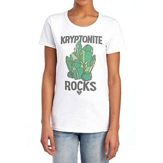 Juniors' Superman Kryptonite Rocks Graphic Tee