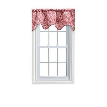 Segovia Printed Paisley Pattern Ground Rod Pocket Scallop Valance Lined