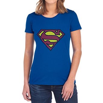 Juniors' Superman Handdrawn Logo Graphic Tee