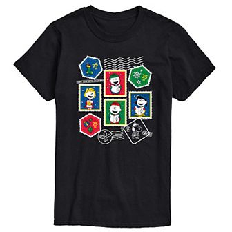 Men's Peanuts Christmas Stamps Graphic Tee