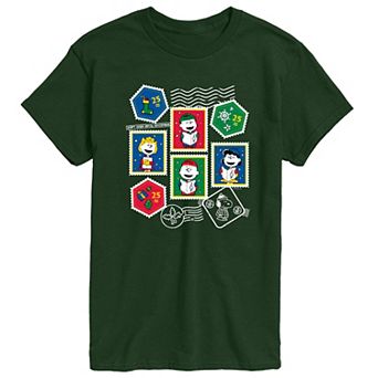 Men's Peanuts Christmas Stamps Graphic Tee