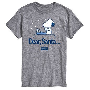Men's Peanuts Snoopy Dear Santa Graphic Tee