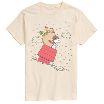 Men's Peanuts Snoopy & Woodstock House Sled Graphic Tee