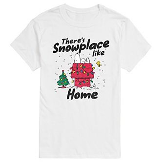 Men's Peanuts Snoopy There's Snowplace Like Home Graphic Tee