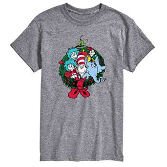 Men's Dr. Seuss Characters Christmas Wreath Graphic Tee