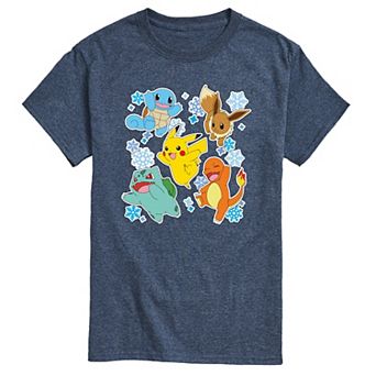 Men's Pokemon Winter Stickers Graphic Tee