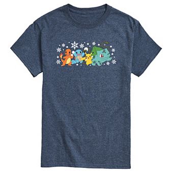 Men's Pokemon Group Snowball Fight Graphic Tee