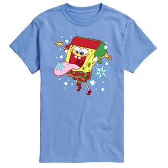 Men's SpongeBob SquarePants Catching Snowflakes Graphic Tee