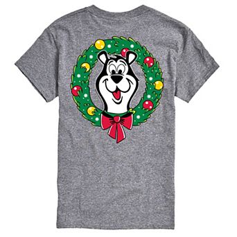 Men's Hamm's Beer Bear Christmas Wreath Graphic Tee