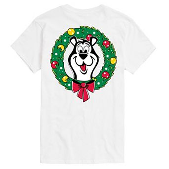 Men's Hamm's Beer Bear Christmas Wreath Graphic Tee