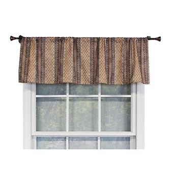 Spice Stripe Tailored 100% Cotton with Fully Lined 3" Rod Pocket Valance for Windows