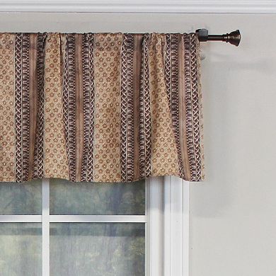 Spice Stripe Tailored 100% Cotton with Fully Lined 3" Rod Pocket Valance for Windows