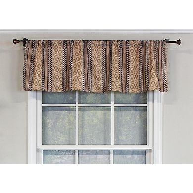 Spice Stripe Tailored 100% Cotton with Fully Lined 3" Rod Pocket Valance for Windows