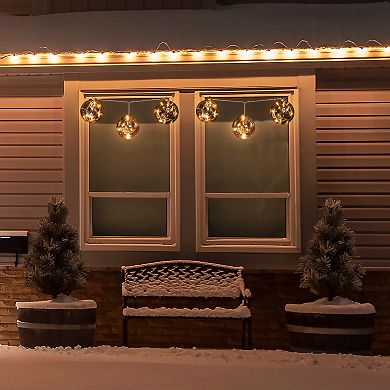 PENN 3-ct. Mercury Glass Finish Ball Christmas Ornament String Light Set