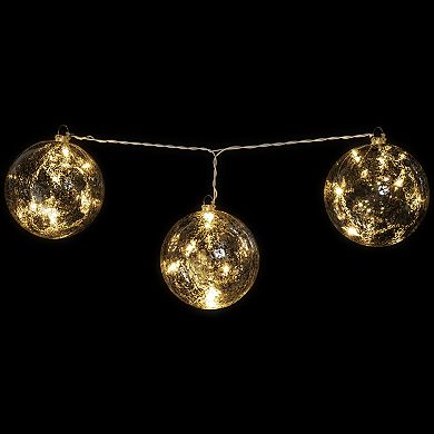 PENN 3-ct. Mercury Glass Finish Ball Christmas Ornament String Light Set