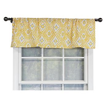 Geo Tailored 100% Cotton with Fully Lined 3" Rod Pocket Valance for Windows