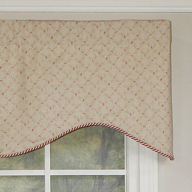 Rosie Corded Cornice 100% Cotton with Fully Lined 3" Rod Pocket Valance for Windows