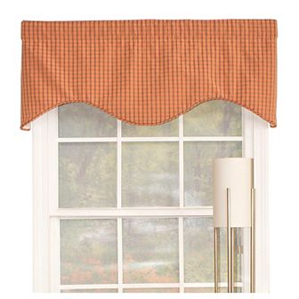 Common Check Corded Cornice 100% Cotton with Fully Lined 3" Rod Pocket Valance for Windows
