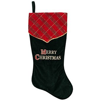 Dyno 19" Green and Red 'Merry Christmas' Christmas Stocking