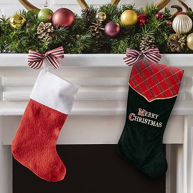 Dyno 19" Green and Red 'Merry Christmas' Christmas Stocking
