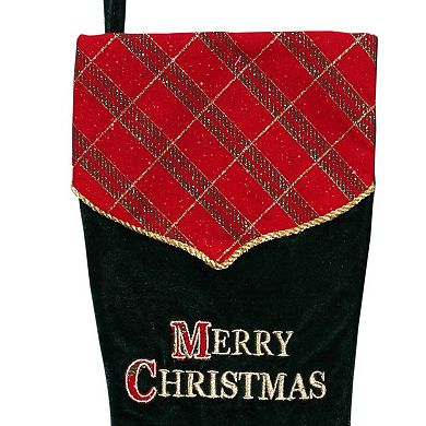 Dyno 19" Green and Red 'Merry Christmas' Christmas Stocking