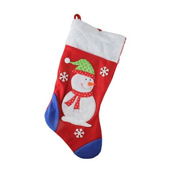 Dyno 19'' Red and Blue Plush Cuff Snowman Christmas Stocking