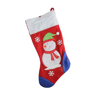 Dyno 19'' Red and Blue Plush Cuff Snowman Christmas Stocking