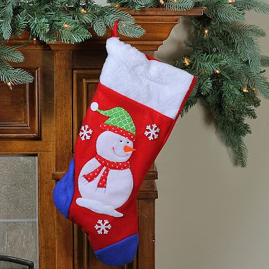 Dyno 19'' Red and Blue Plush Cuff Snowman Christmas Stocking