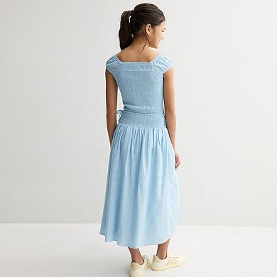 Girls 7-16 eyeshadow Smocked Top & Maxi Skirt Set