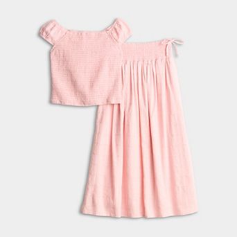 Girls 7-16 eyeshadow Smocked Top & Maxi Skirt Set