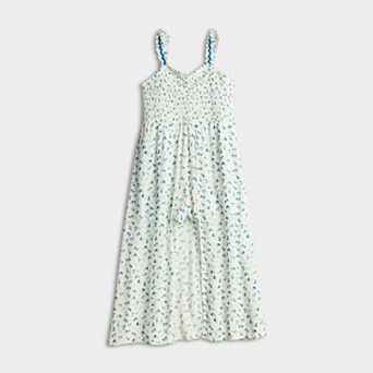 Girls 7-16 eyeshadow Ditsy Floral Smocked Walk Through Romper