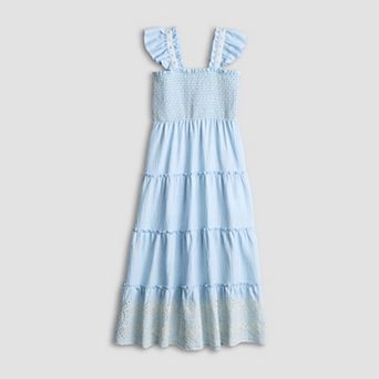 Girls 7-16 IZ Byer Ruffle Sleeve Smocked Tiered Maxi Dress