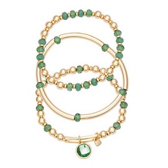 Nine West Gold-Tone 3-Row Stretch Bracelet