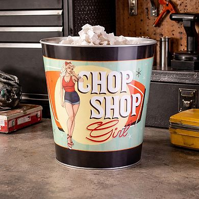 American Art Décor Chop Shop Metal Trash Bin