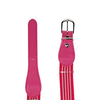 CTM Kids' Striped Elastic Stretch Belt with Buckle