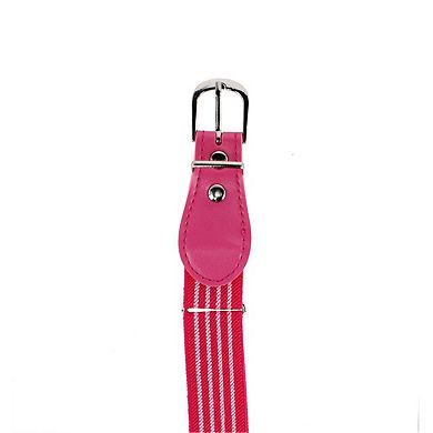 CTM Kids' Striped Elastic Stretch Belt with Buckle